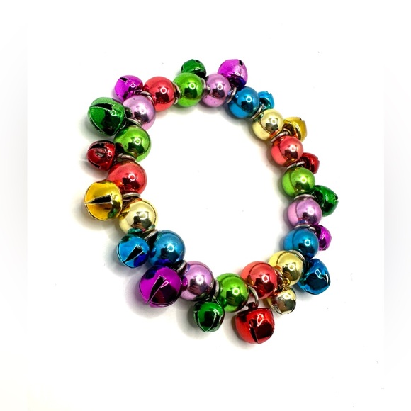 Festive Jingle Bell Elastic Stretch Bracelet Christmas Jewelry - Picture 3 of 9